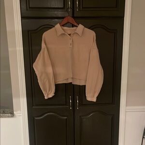 Aerie Cream Cropped Sweater